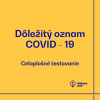 Aktuálne informácie k celoplošnému testovaniu na COVID-19